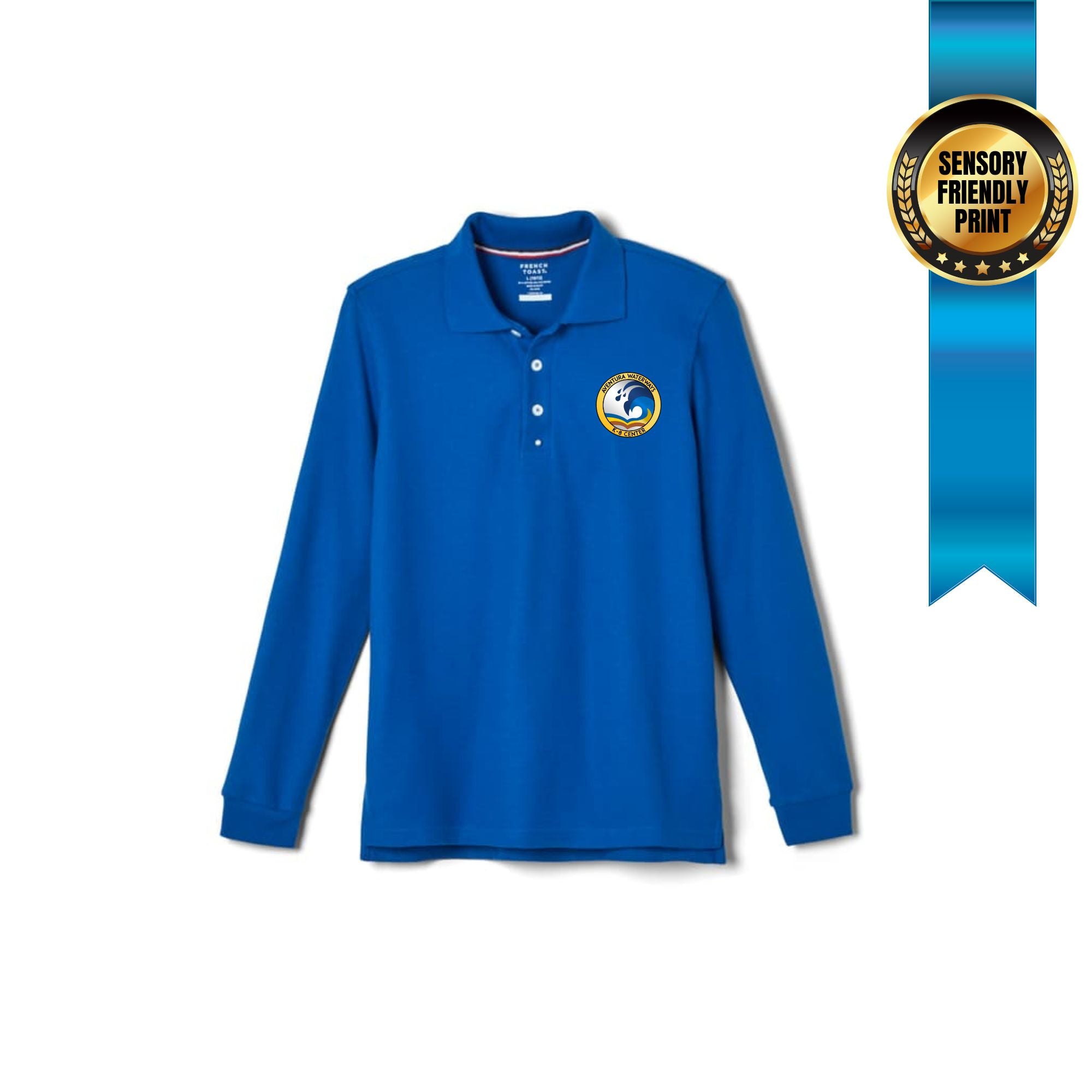 Waterways Long Sleeve Piqué Polo 8TH Printed