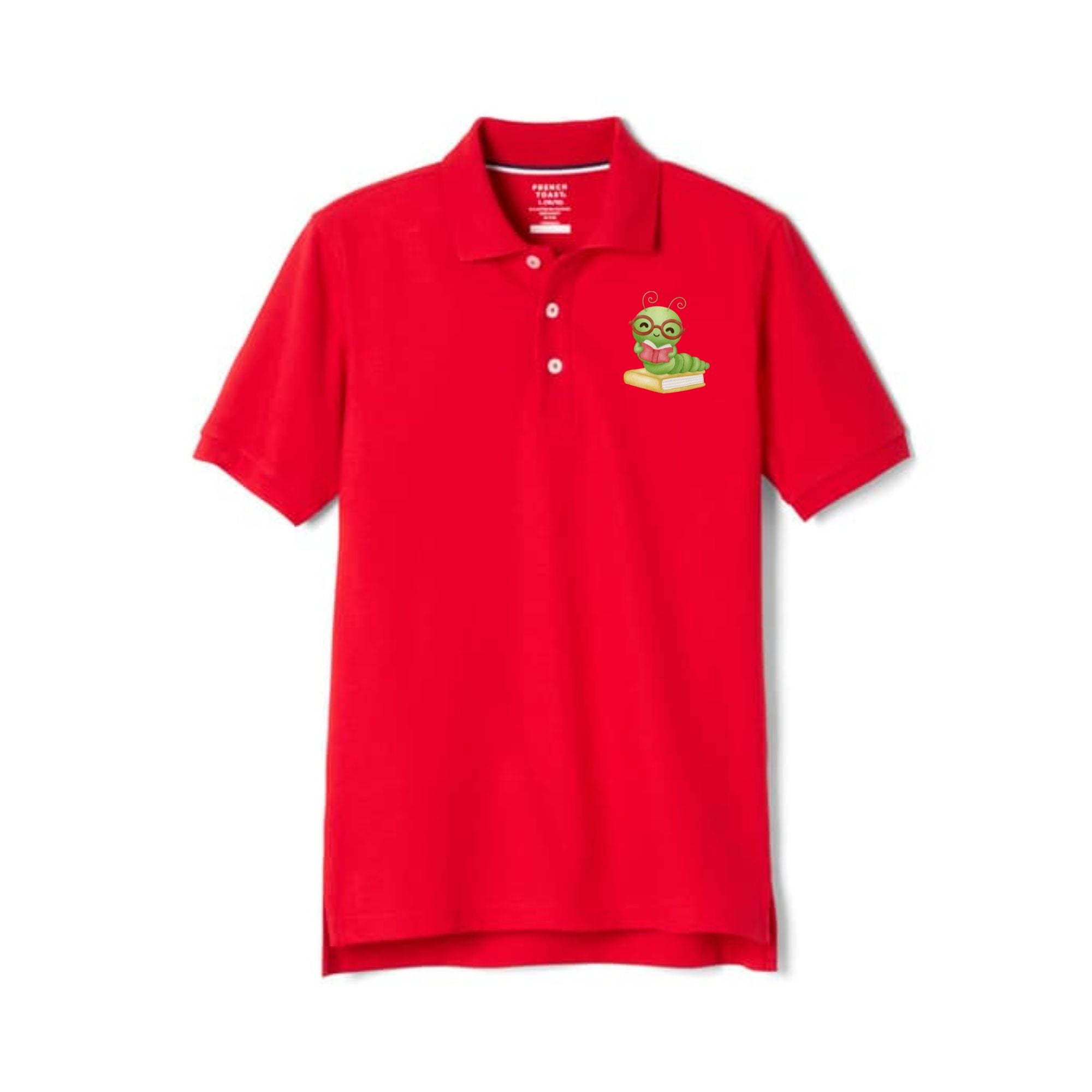 Teacher book worm performance polo