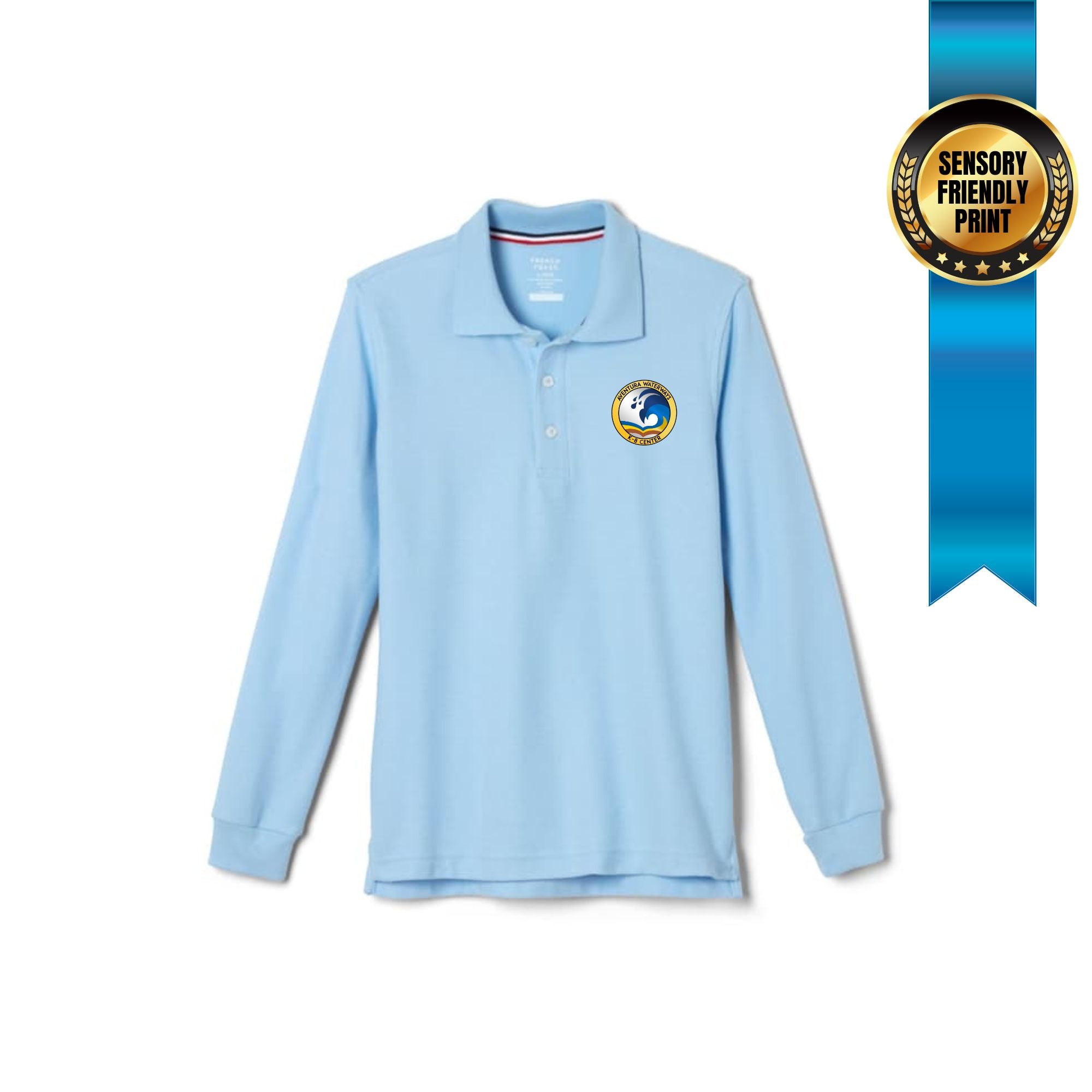 long sleeve pique polo k 5 printed