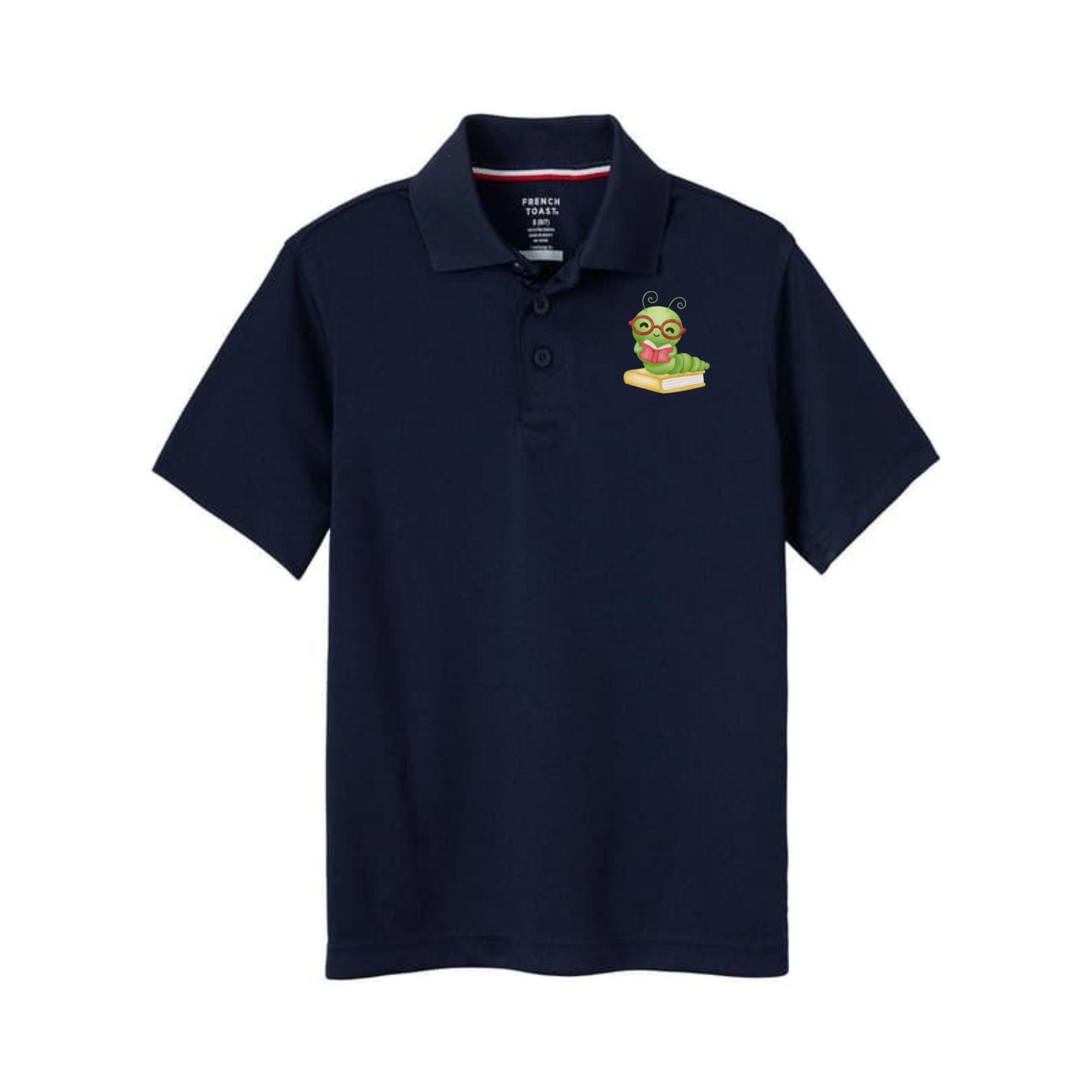 Teacher book worm performance polo
