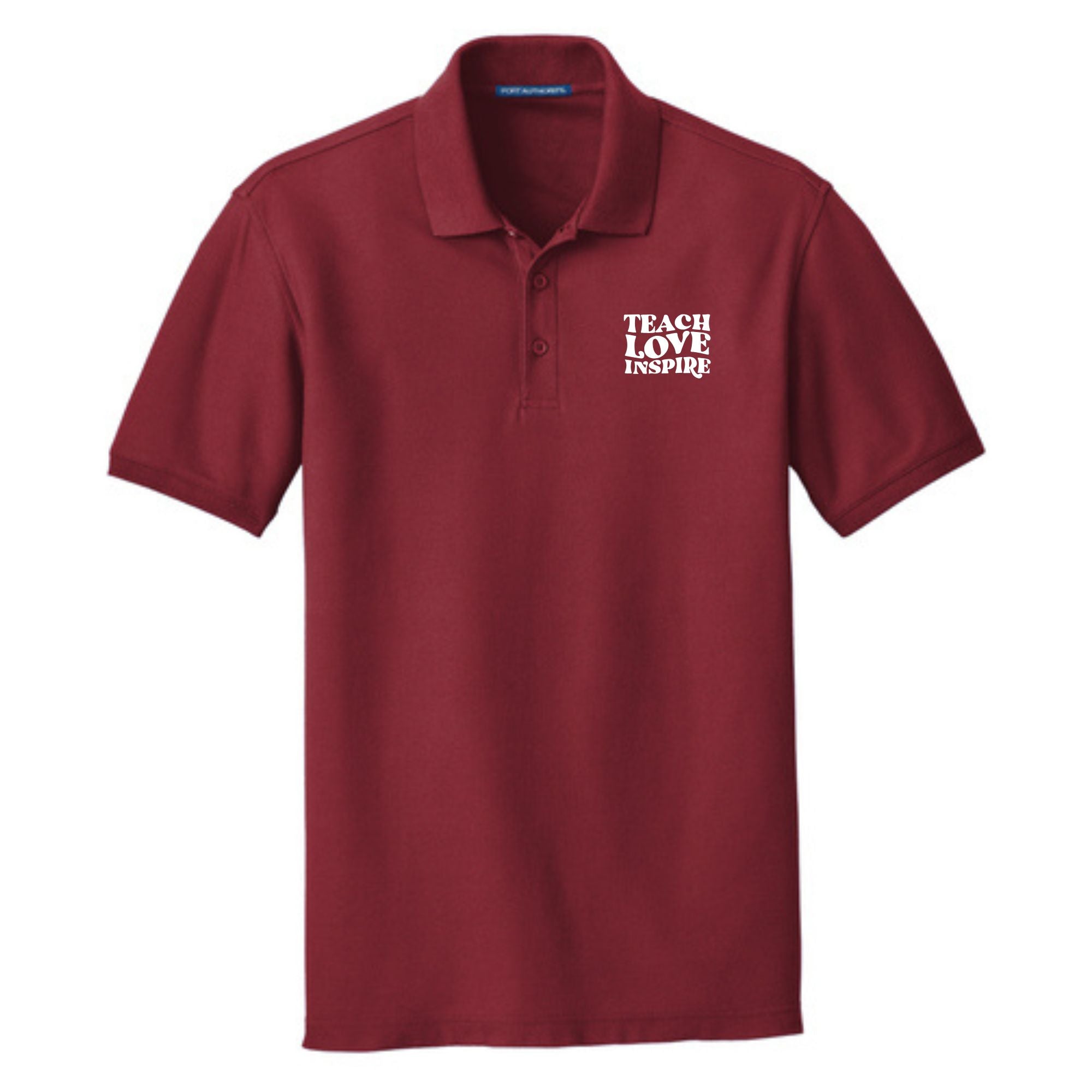 Teacher Cotton Pique "Teach Love Inspire" Polo