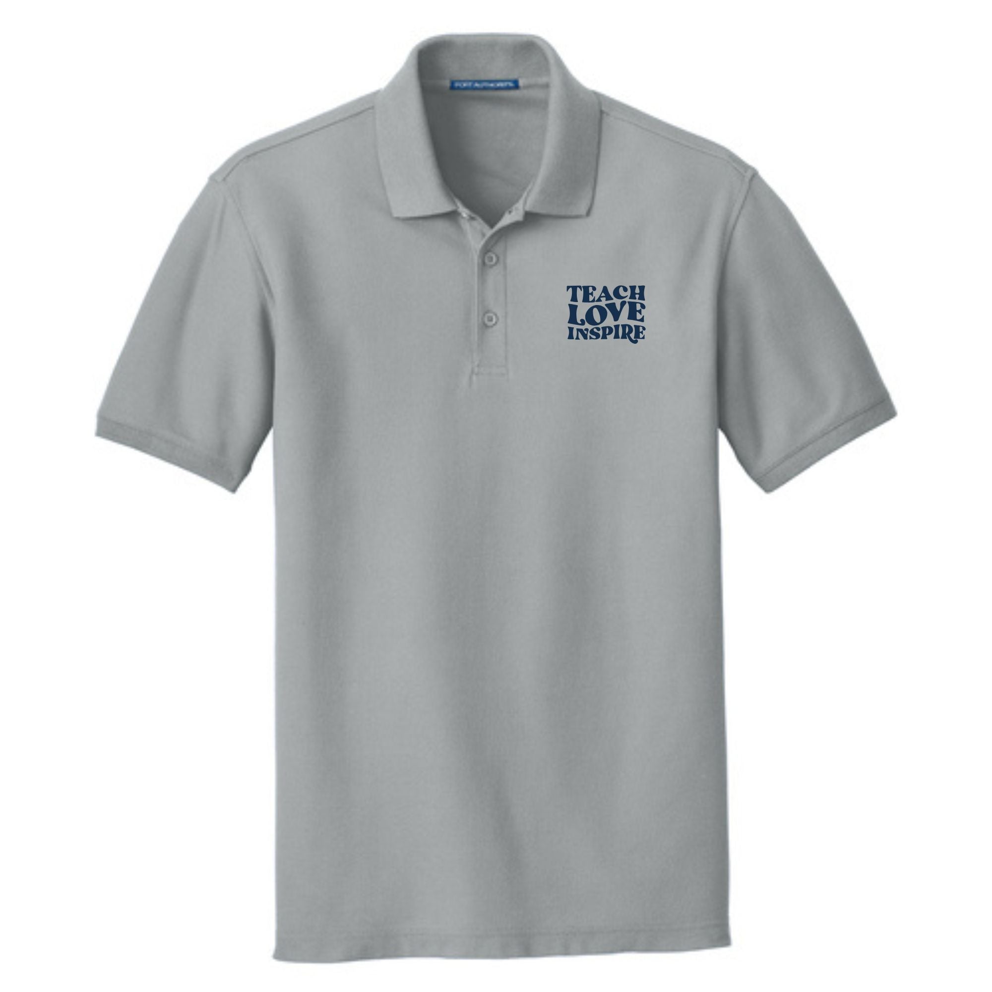Teacher Cotton Pique "Teach Love Inspire" Polo