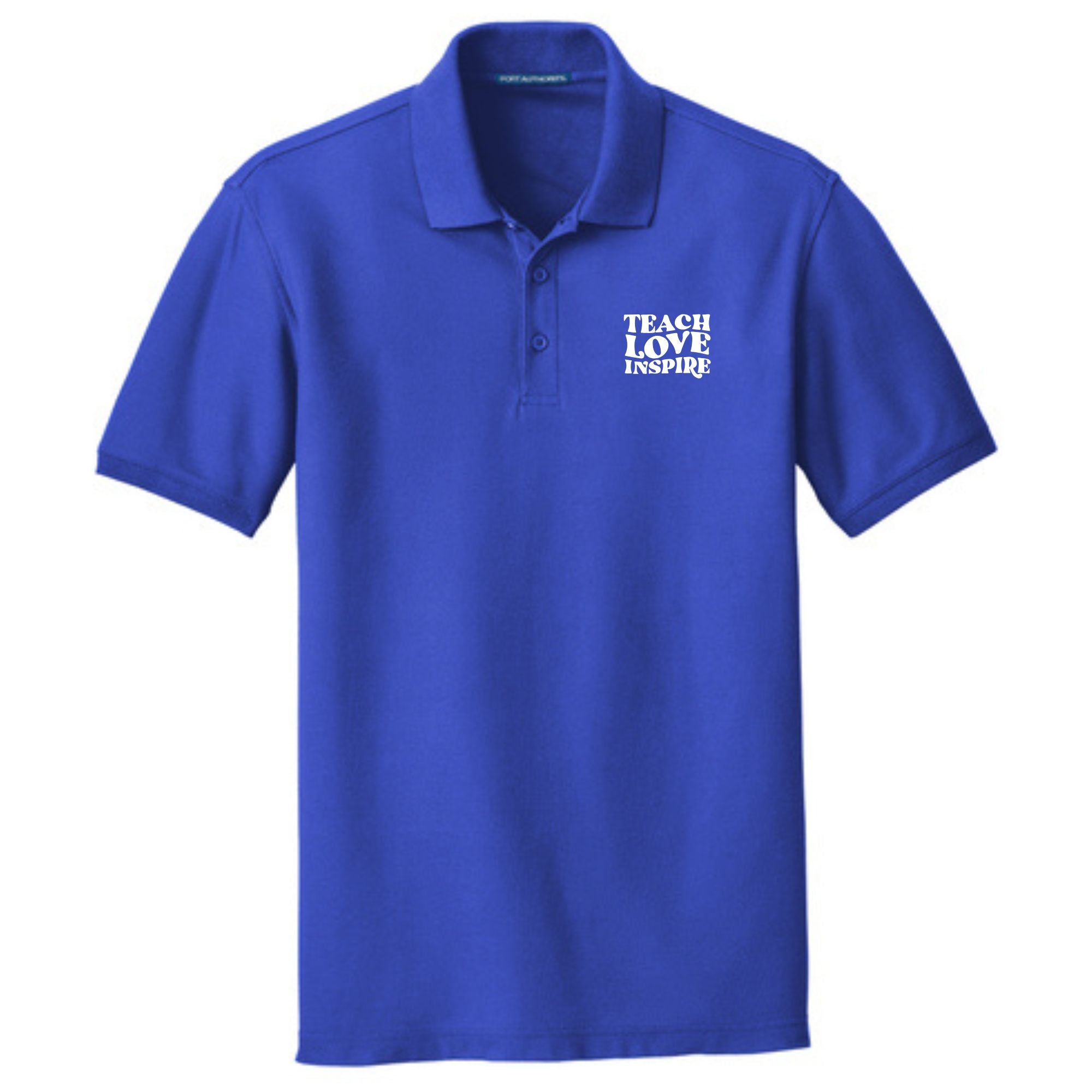 Teacher Cotton Pique "Teach Love Inspire" Polo