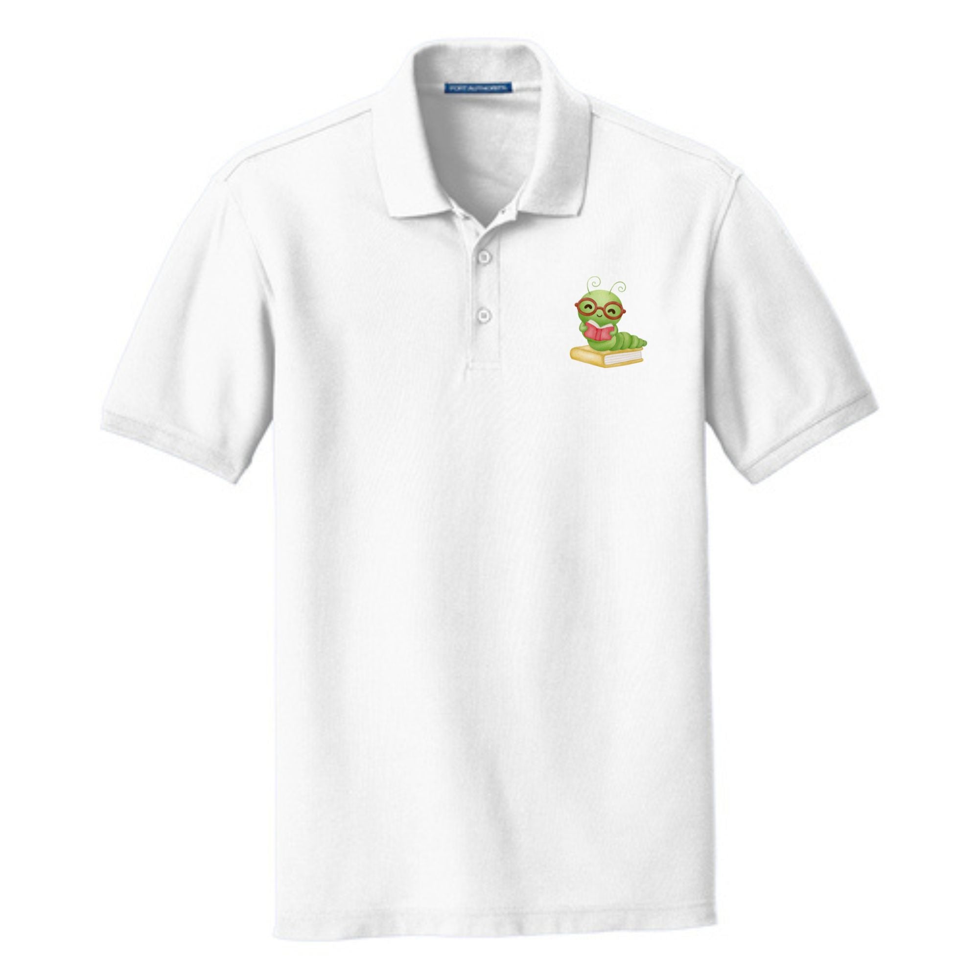 Teacher Cotton Pique Book Worm Polo