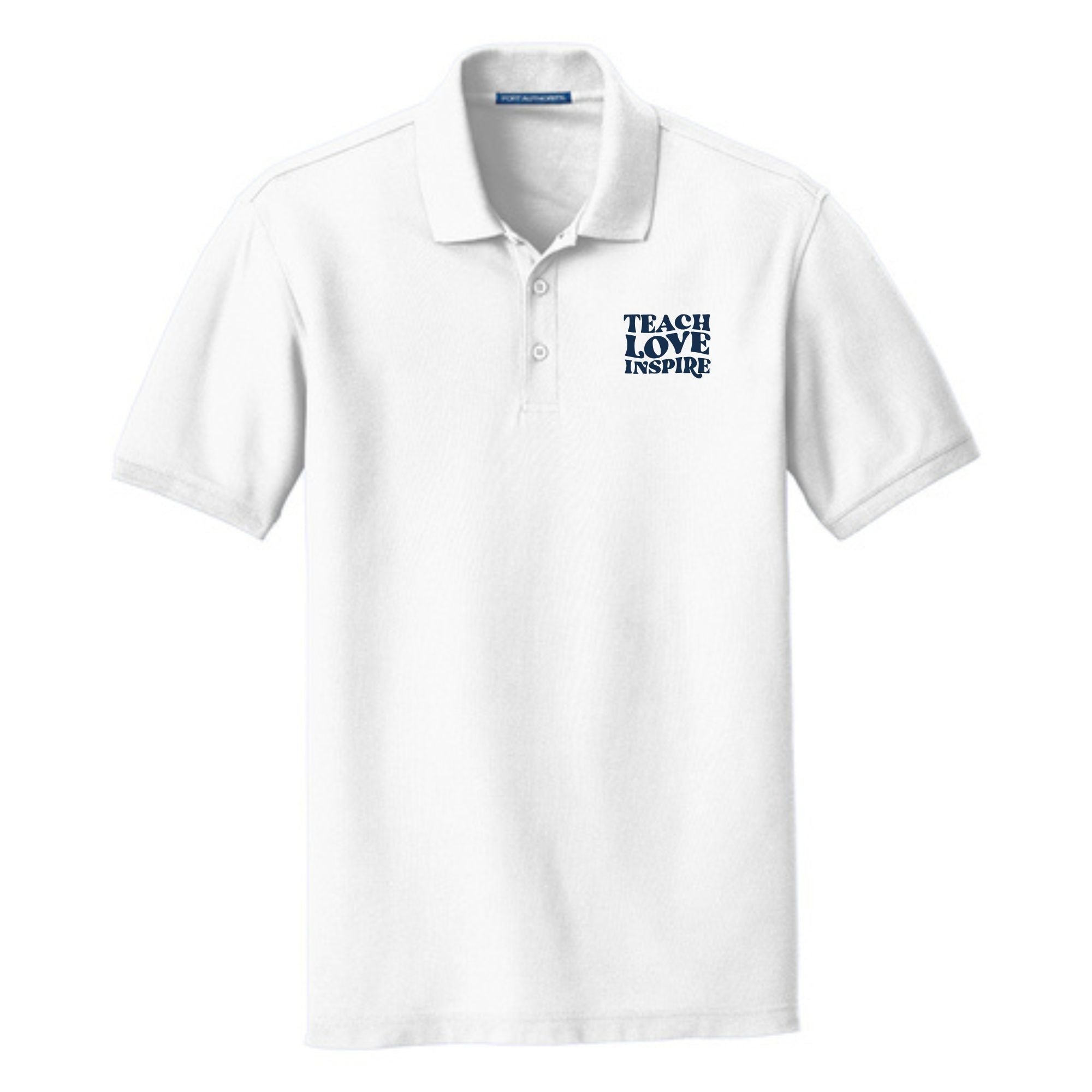 Teacher Cotton Pique "Teach Love Inspire" Polo