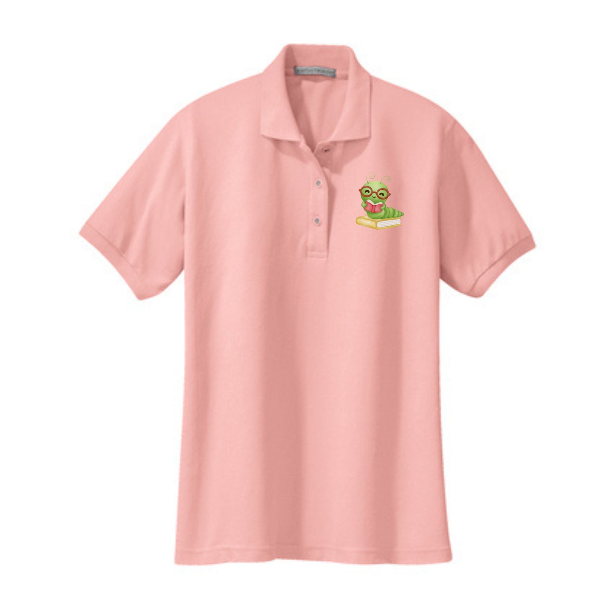 Teacher Ladies' Cotton Pique Polo Book Worm