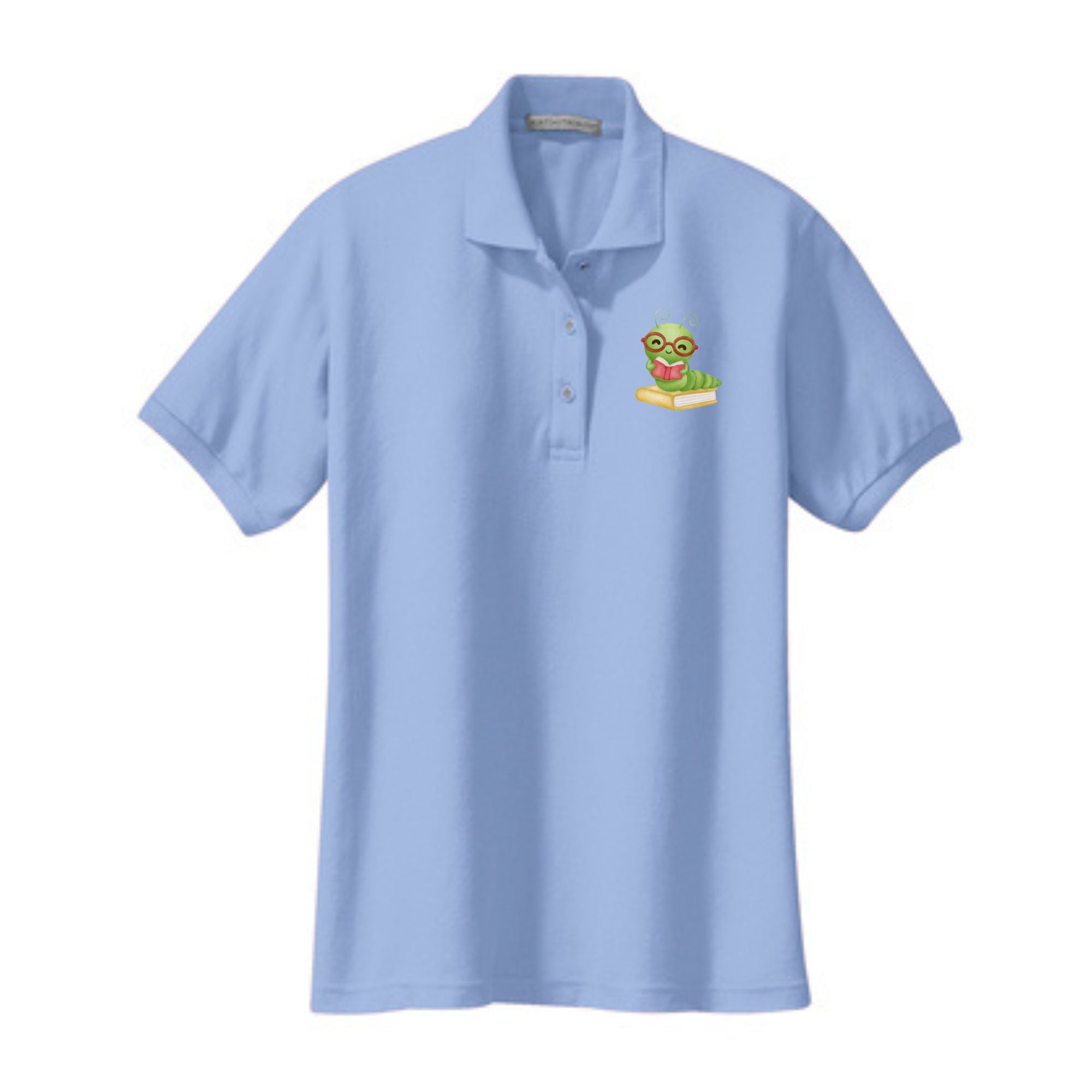 Teacher Ladies' Cotton Pique Polo Book Worm