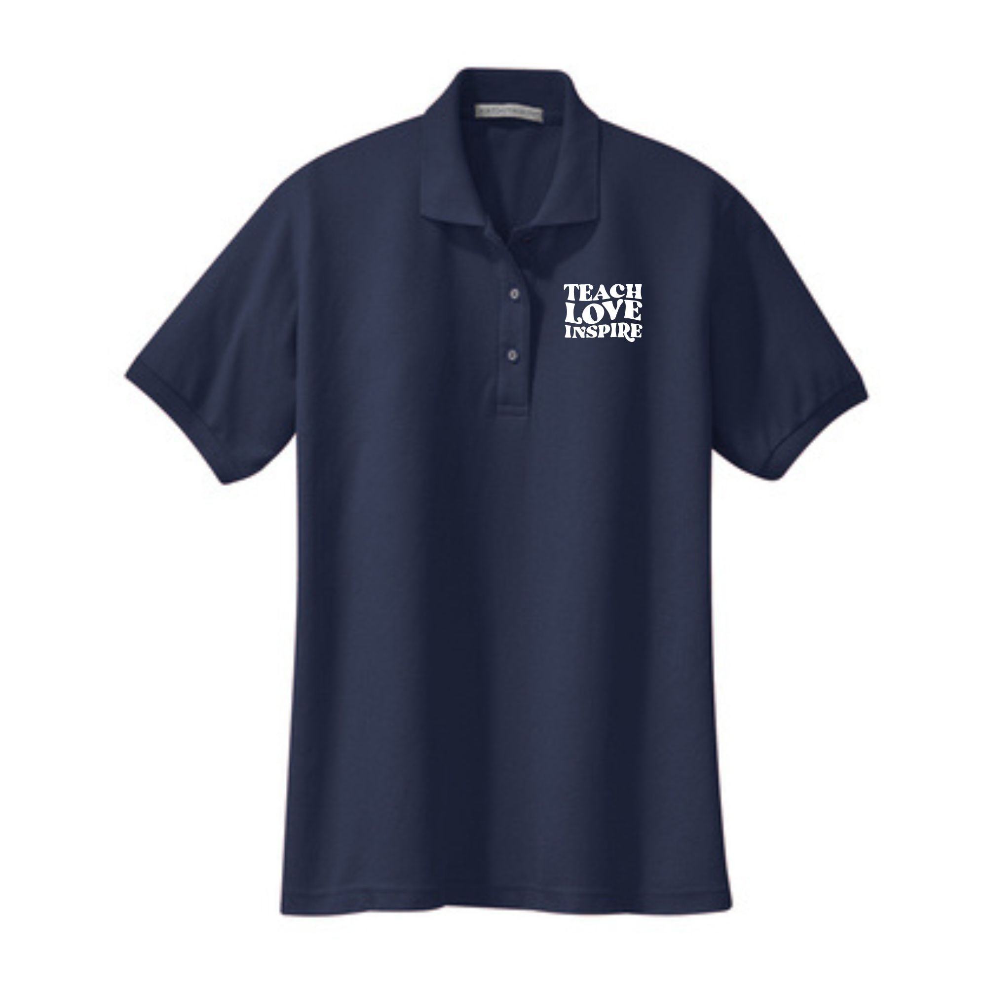Teacher Ladies' Cotton Pique Polo "Teach Love Inspire"