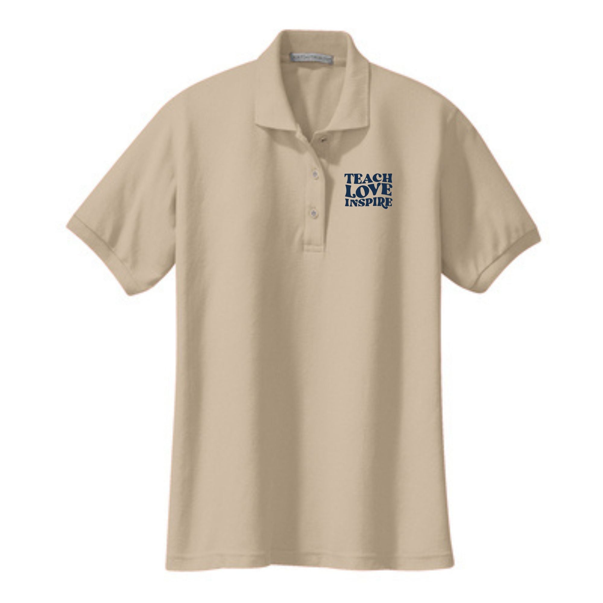Teacher Ladies' Cotton Pique Polo "Teach Love Inspire"