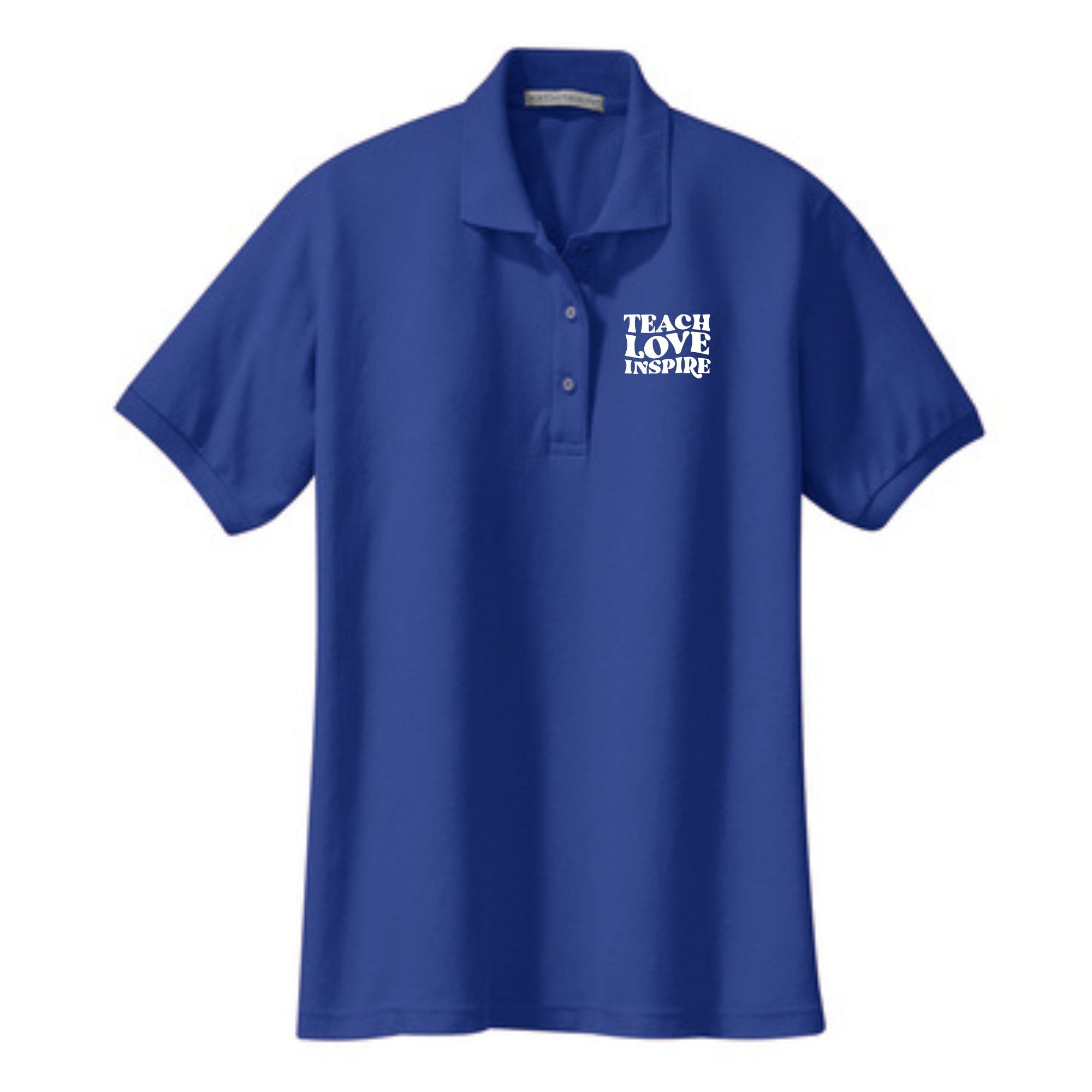 Teacher Ladies' Cotton Pique Polo "Teach Love Inspire"