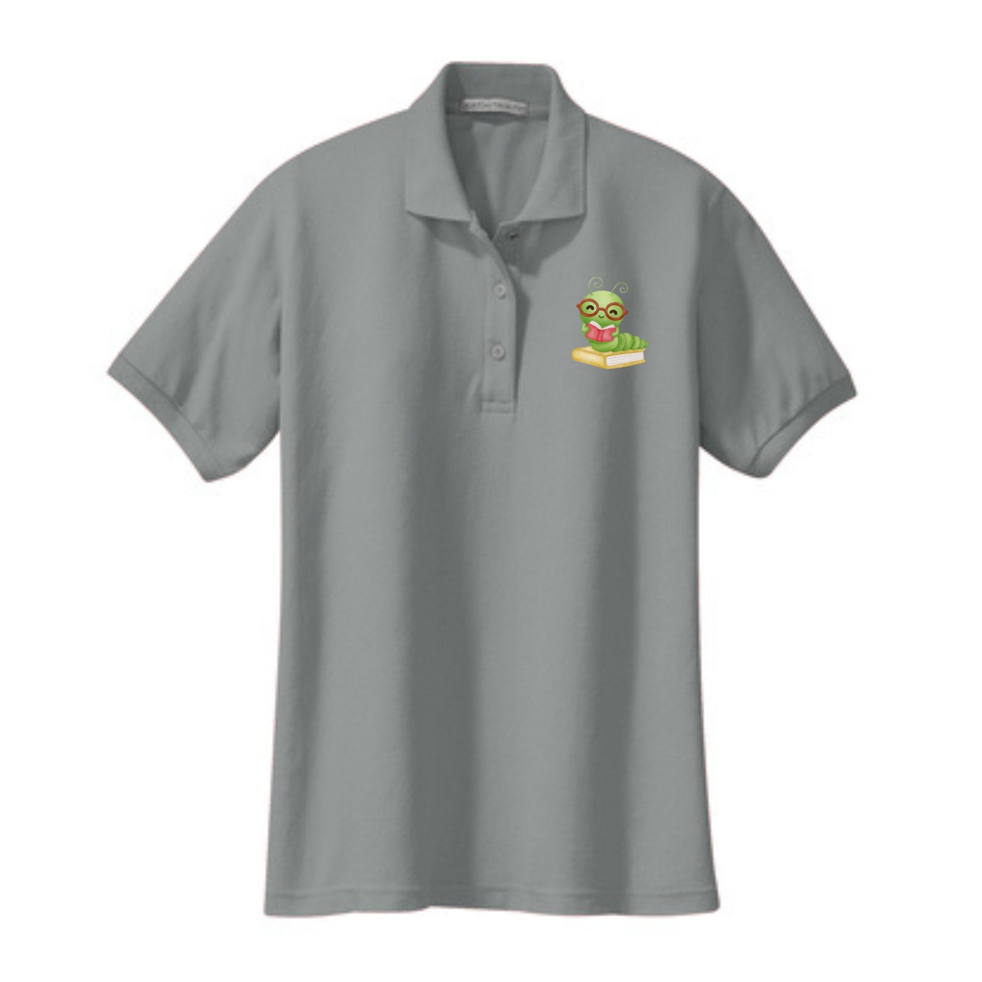 Teacher Ladies' Cotton Pique Polo Book Worm