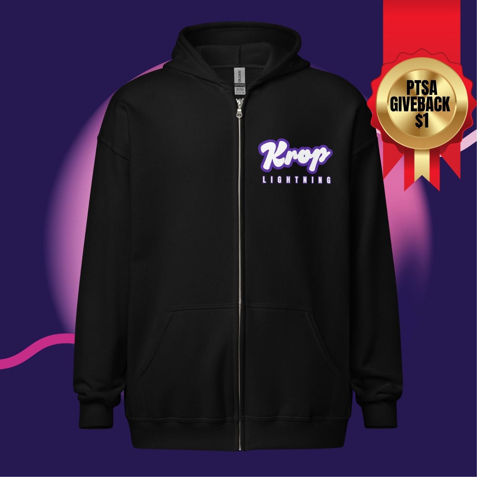 KROP Full Zip Hoodie Black
