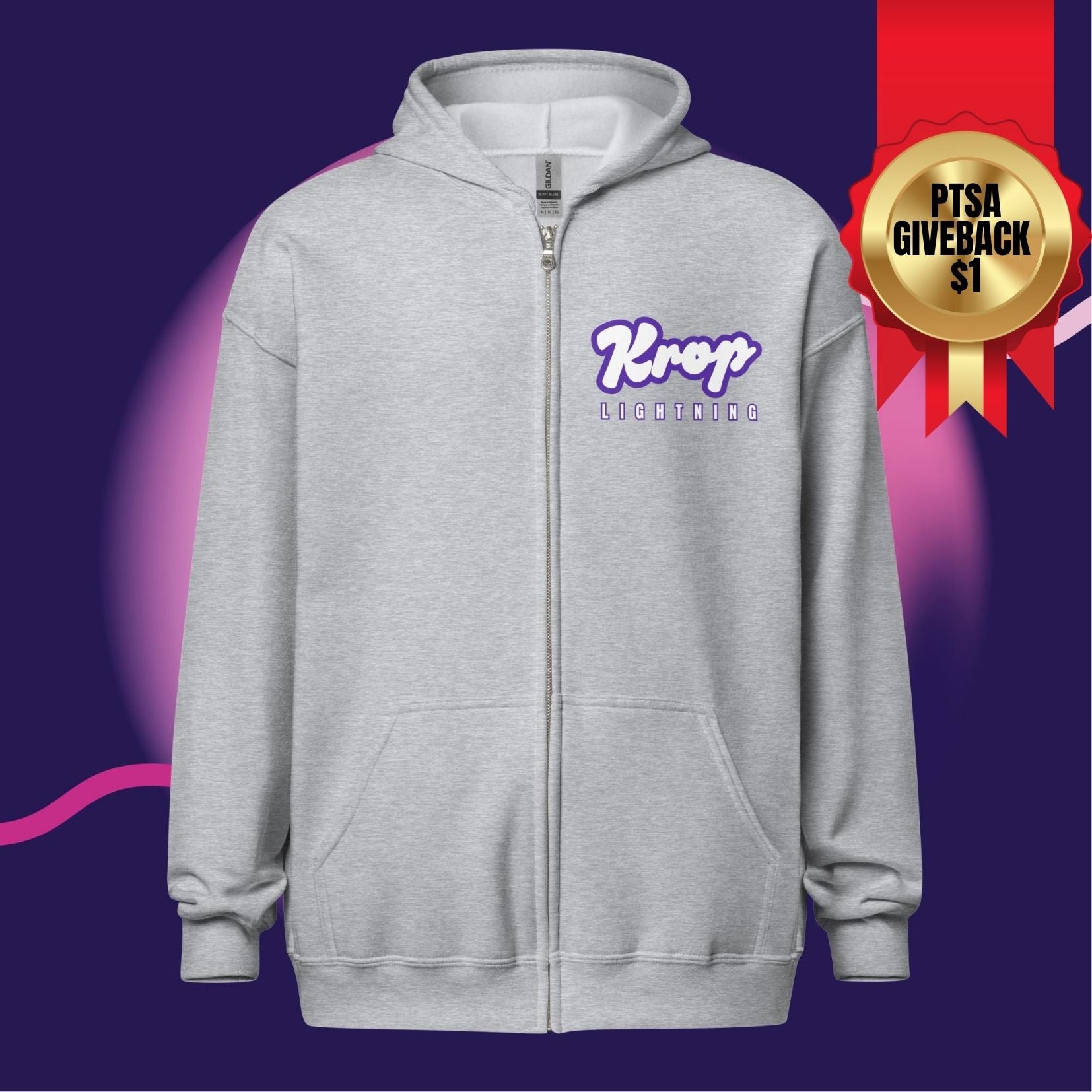 KROP Full Zip Hoodie Gray